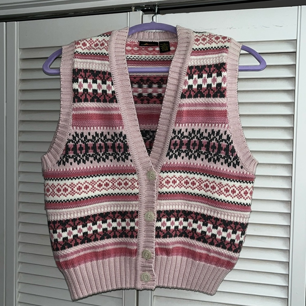 Vintage Y2K Liz Sport fair isle knit sweater vest